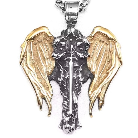 Archangel Michael Celtic Cross Saint Religious Catholic Protection Medal Pendant - Picture 3 of 16